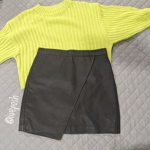 New MADEWELL Black Leather Skirt Size 4